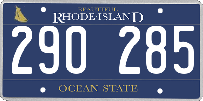 RI license plate 290285