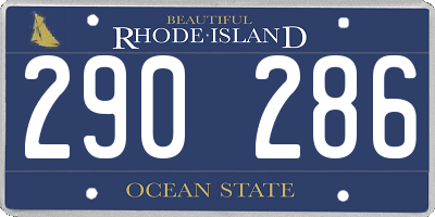 RI license plate 290286