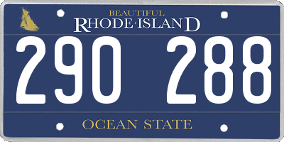 RI license plate 290288
