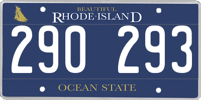 RI license plate 290293