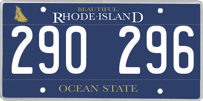RI license plate 290296