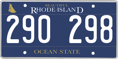 RI license plate 290298
