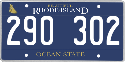 RI license plate 290302