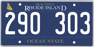 RI license plate 290303