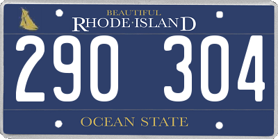 RI license plate 290304