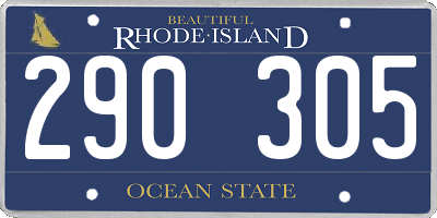 RI license plate 290305
