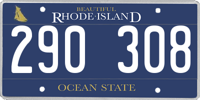 RI license plate 290308