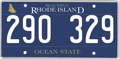 RI license plate 290329