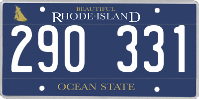 RI license plate 290331