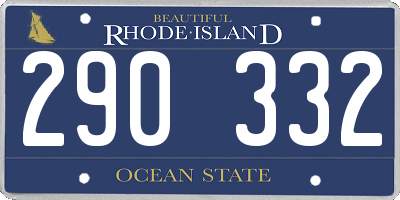 RI license plate 290332