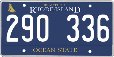 RI license plate 290336