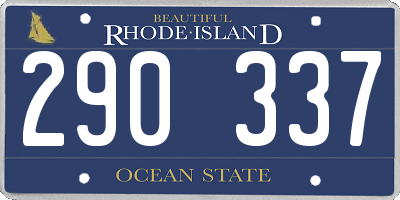 RI license plate 290337