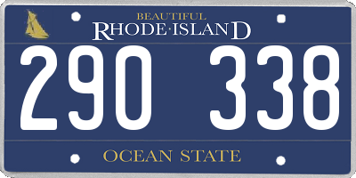 RI license plate 290338