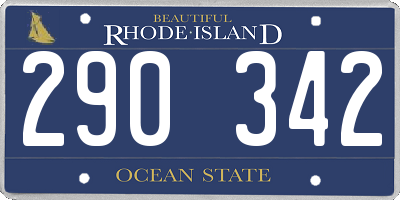 RI license plate 290342