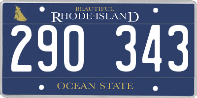 RI license plate 290343