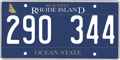 RI license plate 290344