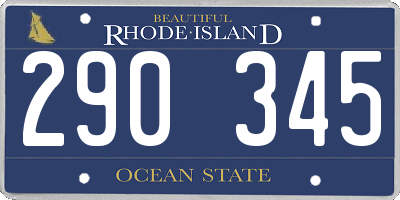 RI license plate 290345