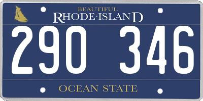 RI license plate 290346