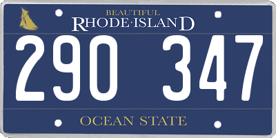 RI license plate 290347