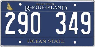 RI license plate 290349