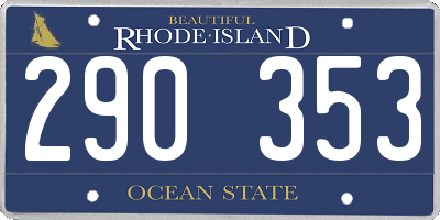 RI license plate 290353