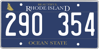 RI license plate 290354