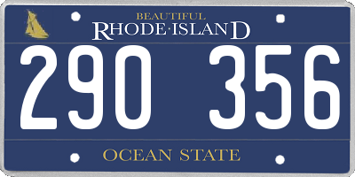 RI license plate 290356