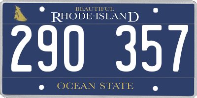 RI license plate 290357