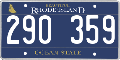 RI license plate 290359