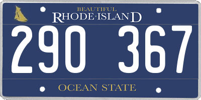 RI license plate 290367