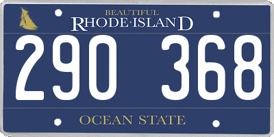 RI license plate 290368
