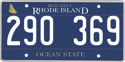 RI license plate 290369