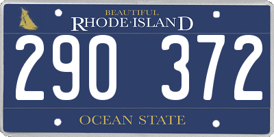 RI license plate 290372