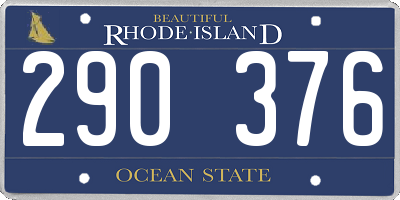 RI license plate 290376