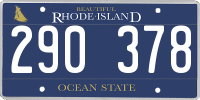 RI license plate 290378