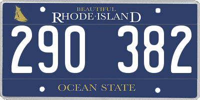 RI license plate 290382