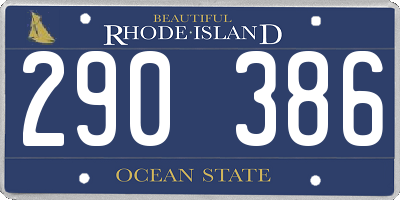 RI license plate 290386