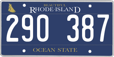 RI license plate 290387