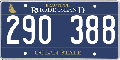 RI license plate 290388