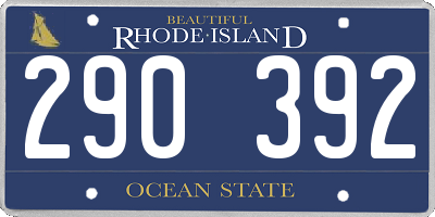 RI license plate 290392