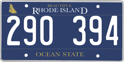 RI license plate 290394