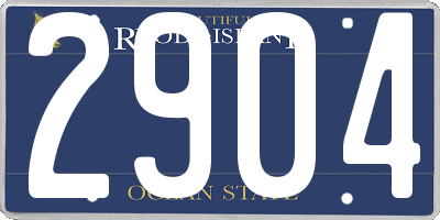 RI license plate 2904