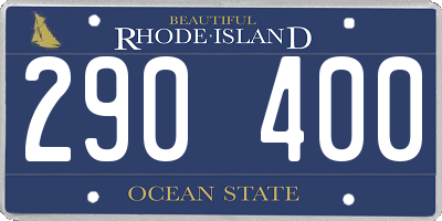 RI license plate 290400