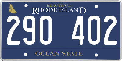 RI license plate 290402
