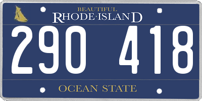 RI license plate 290418