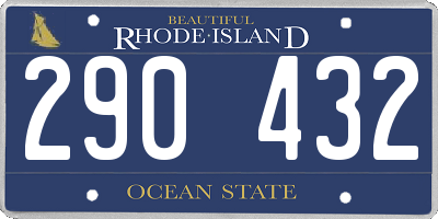 RI license plate 290432