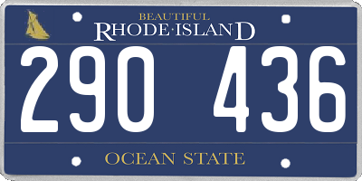 RI license plate 290436