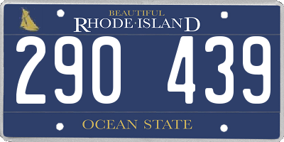RI license plate 290439