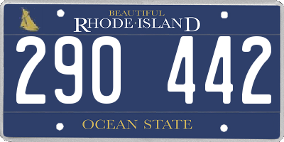 RI license plate 290442