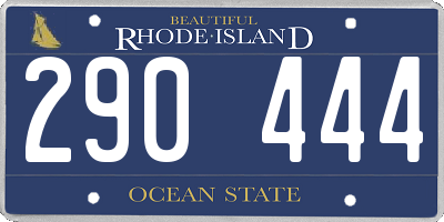 RI license plate 290444